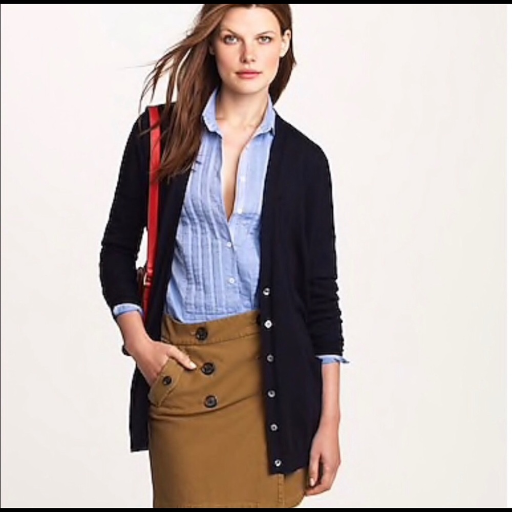 J crew 100% merino wool navy blue cardigan size XS